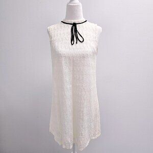 Darling Short Lace-over Ribbon Detail Dress